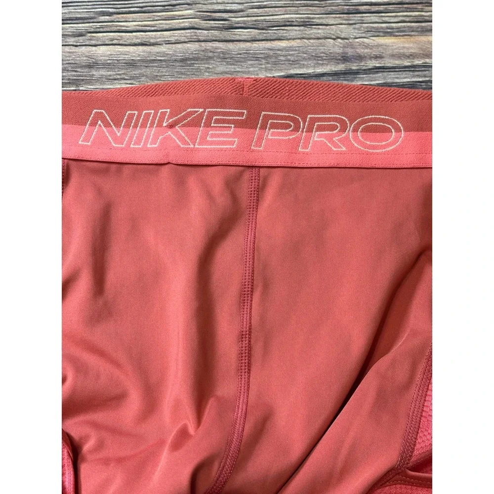 Nike Pro Dri-FIT High Waisted Leggings Womens M Red Rust Crop DX0063-655
